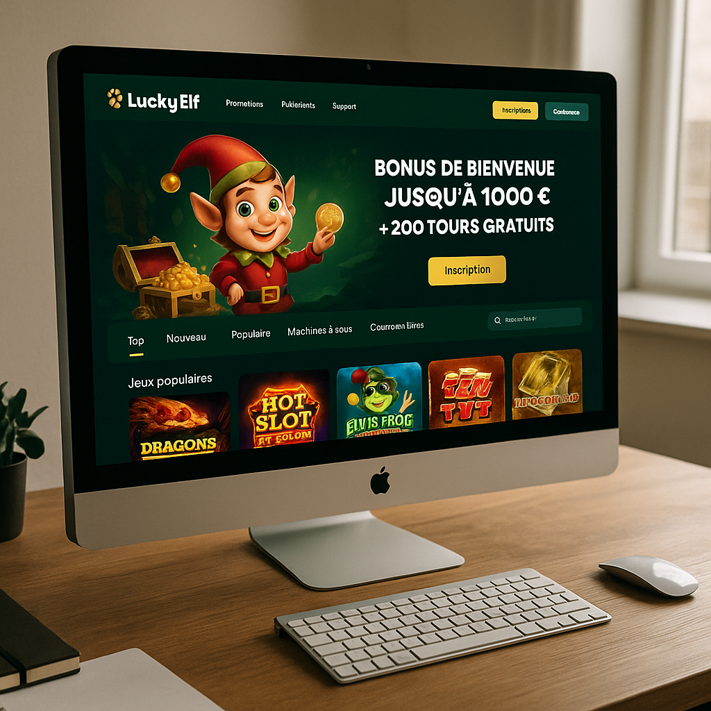 LuckyElf Casino - Interface utilisateur intuitive avec design moderne